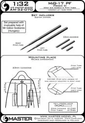 MiG-17PF (Fresco D) - gun barrels set & Pitot Tubes 1:32
