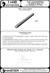 P-47 Thunderbolt .50 Browning M2 barrels (8pcs) 1:48