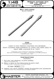 German aircraft machine gun MG 151 barrels 1:48