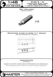 P-40E-N fairings w/ blast tubes for .50cal Browning 1:48
