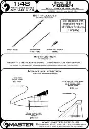 SAAB 37 Viggen - Pitot Tubes & Angle Of Attack probe 1:48