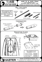 MiG-15 - gun barrels, antenna base & Pitot Tube 1:48