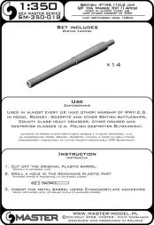 British 4in/45 (10.2 cm) QF HA Marks XVI barrels 1:350