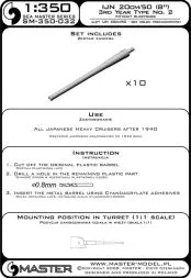 IJN 20cm/50 (8") 3rd Year Type No. 2 barrels 1:350