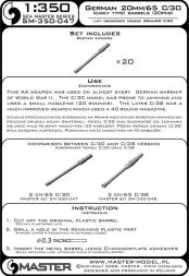 German 20mm/65 C/30 barrels (early type) 1:350