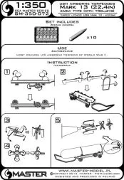 USN Airborne torpedoes Mark 13 w/ trolleys early 1:350